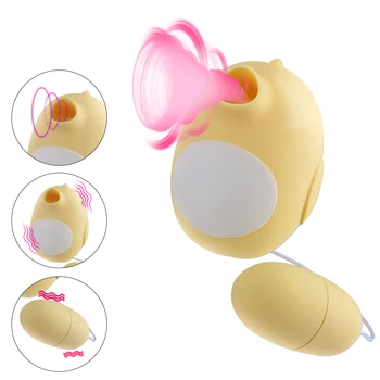 10 Frekvenco Magnetnega Polnjenje prek kabla USB Nastavek Bedak Skok Jajce Klitoris Stimulator Vagina Masaža Sex Igrače za Ženske Sesanju Vibrator