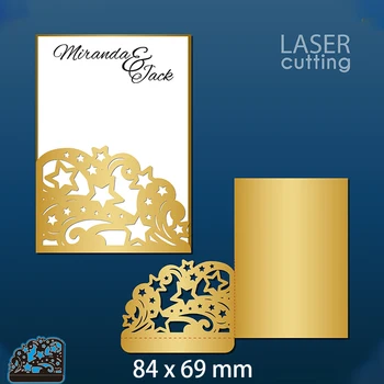 Rezanje Umre Laser Cut Poročno Vabilo Sredstev Predlogo Kovine za DIY Scrapbooking Foto Album Okrasni Papir, Kartice, 84*69 mm