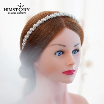 HIMSTORY 2019 Novo Elegantno Simulirani Pearl Hairband Hairwear Poročne Poročni Modni Nakit za Ženske, Darila, Dodatki za Lase