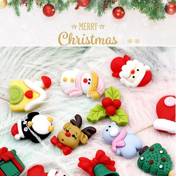 5PCS Božič Nohte Art Božič Kawaii Smolo Čare Santa Claus/Snežaka, Akril 3D Nohtov Dodatki, Okraski#12styles Darilo