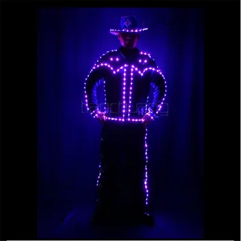 TC-141 Uspešnosti fazi RGB oblačila dvorana svetlobni svetlobe programabilni bo ustrezala led kostume LED barvna luč robot nosi moški