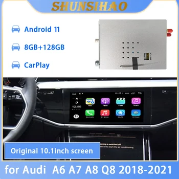 ShunSihao Android dekodiranje polje vozila GPS navi za A6 A7 A8 Q8 2018-2021 večpredstavnostna video vmesnik polje wireless carplay 128G