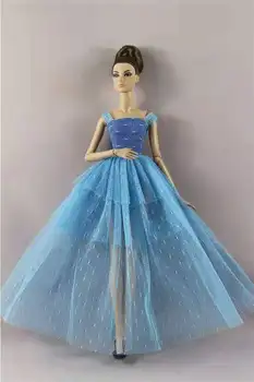 Moda Modra Čipke Princesa Obleke Za Barbie Obleke Party Obleke Vestidos Oblačila 1/6 BJD Lutka Opremo Otroci DIY Igrača Dekle Darila