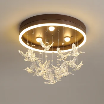 Sodobni LED Stropne luči Nordijska Železa napeljave Novost Akril Ptica razsvetljave za otroke, spalnica, jedilnica Stropne svetilke WF925
